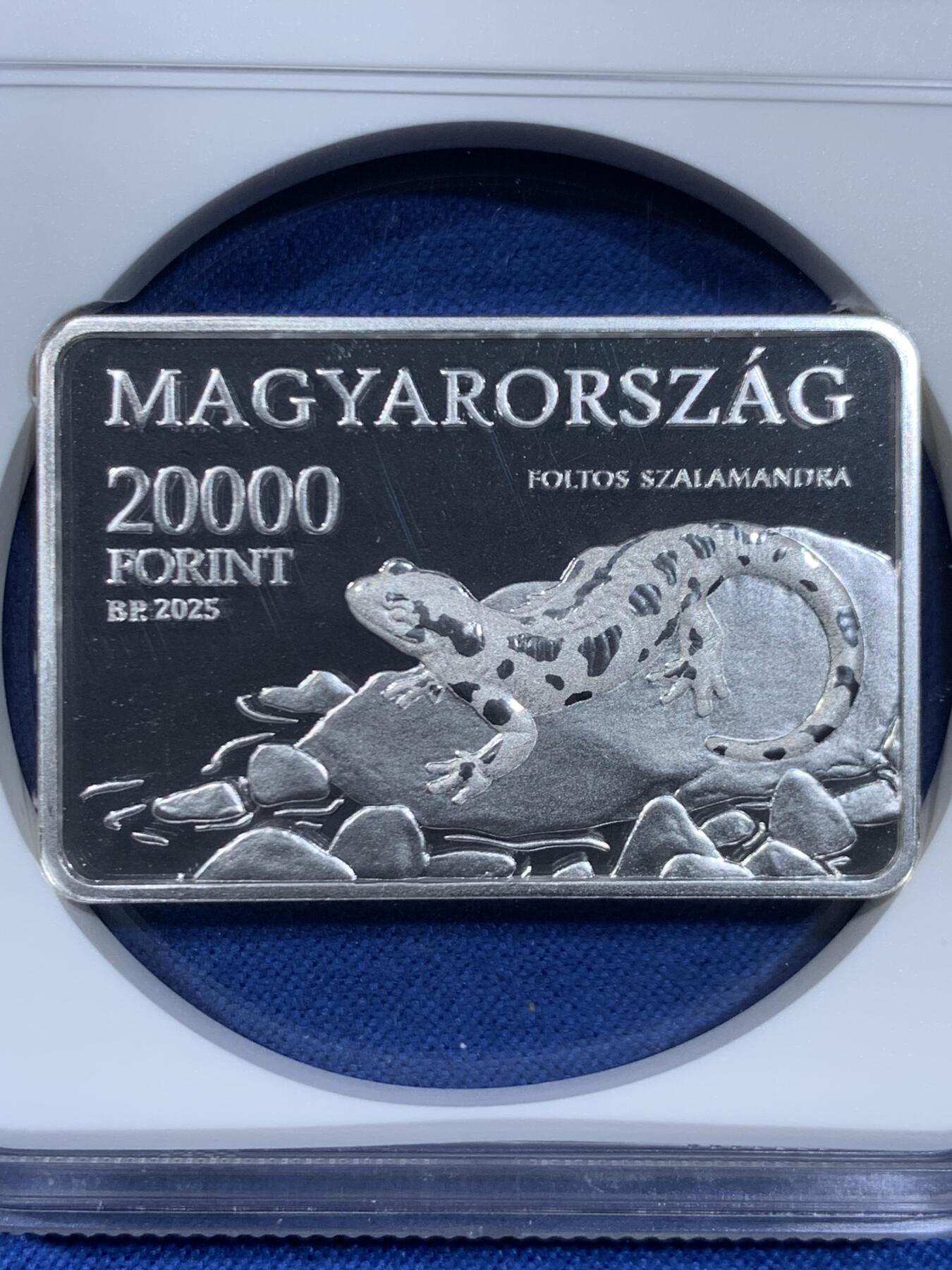 《竞宝斋》第445场 周日，周一，2场连拍 （全场包邮） NGC PF69UC 匈牙利2025年奥格泰莱克国家公园20000福林纪念银币 925银 31.46克 39.6×26.4毫米