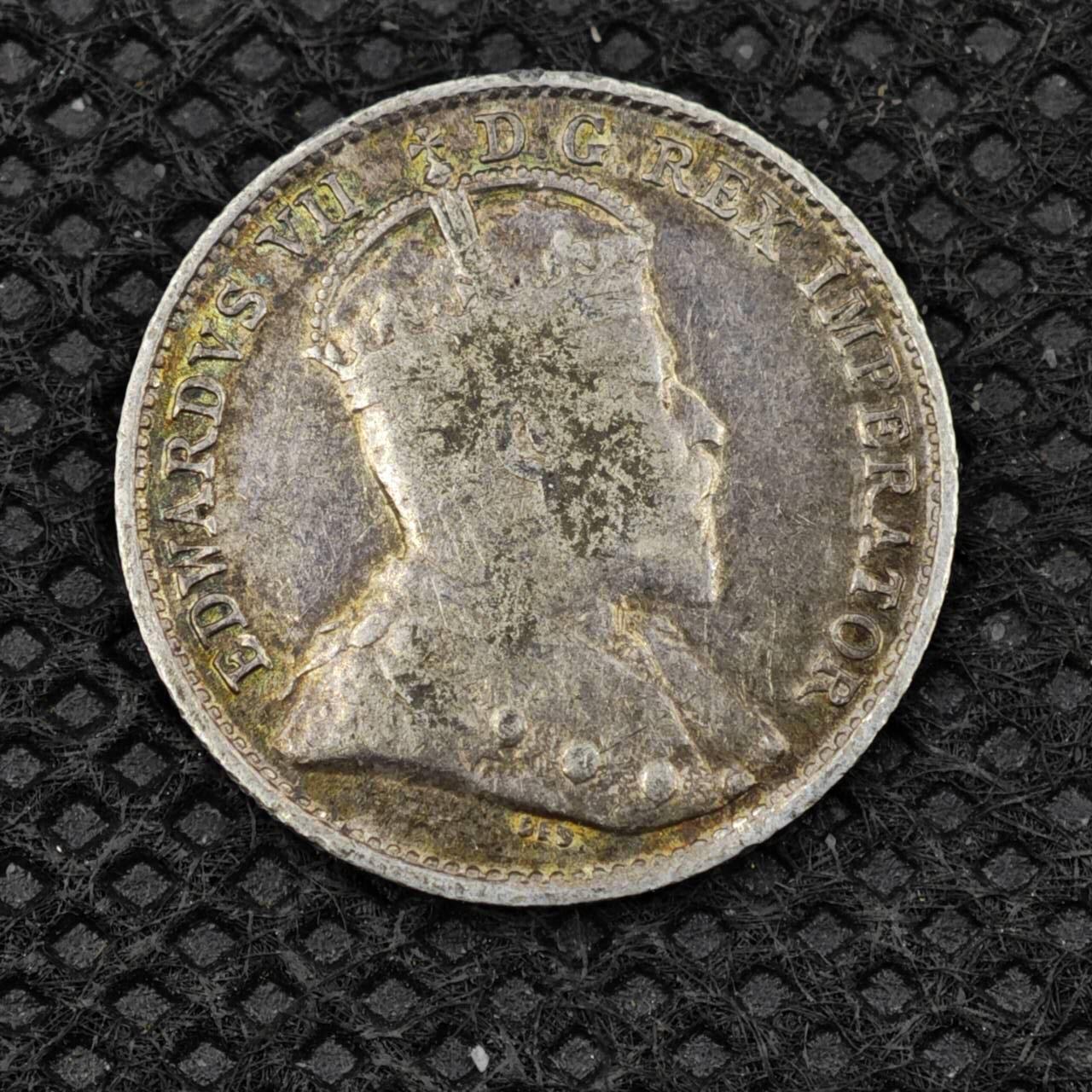 【淘币小摊】限时拍第八百二十四拍  小银币场  满百包邮可预留两周  周一统一发货   加拿大1904年爱德华七世5分银币