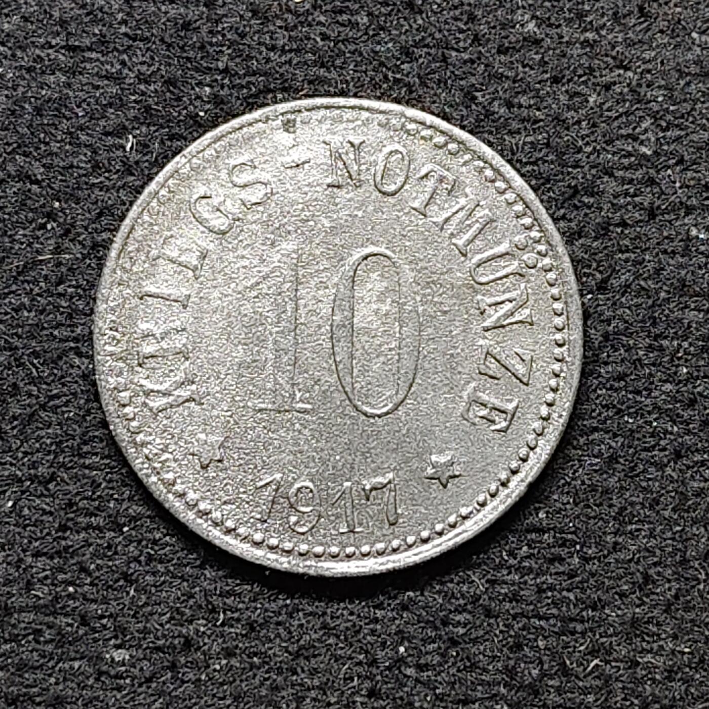 【全场包邮】纯粹捡漏拍484场（免费代拍第21场） 德国紧急状态福伊希特1917年10芬妮锌币