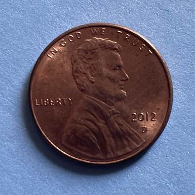 【世界各国硬币】限时专拍 - 【017】2012年D版美国林肯1美分硬币一枚