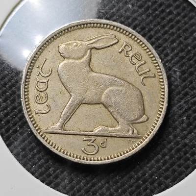 KK钱币收藏小铺 第375期  2月预留时间 周末发货 -  1963爱尔兰3便士