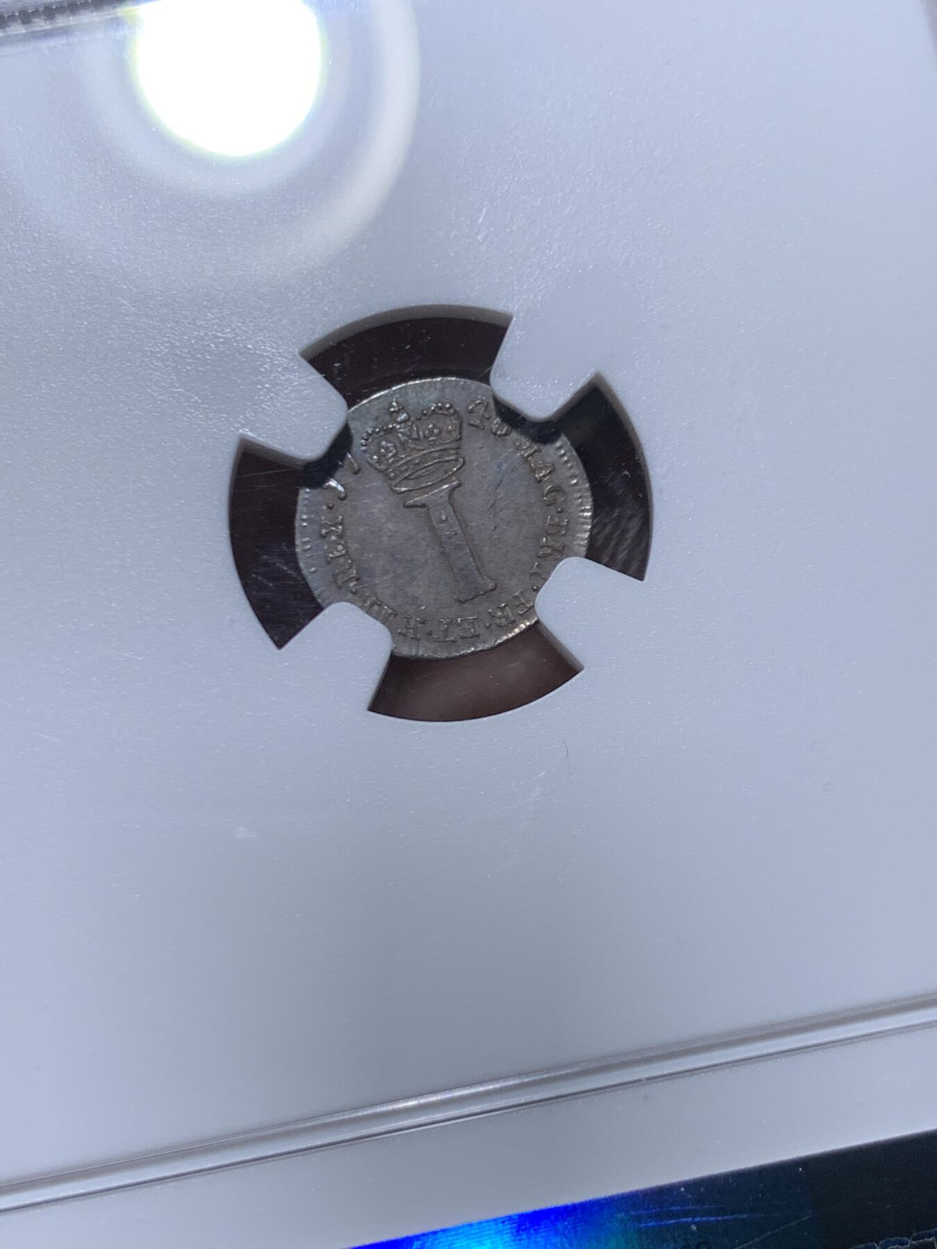 《竞宝斋》第445场 周日，周一，2场连拍 （全场包邮） 四枚一组 NGC AU55/MS63/MS62/UNCD 英国1746年乔治二世1/2/3/4便士银币 2便士盒子右下角有磕