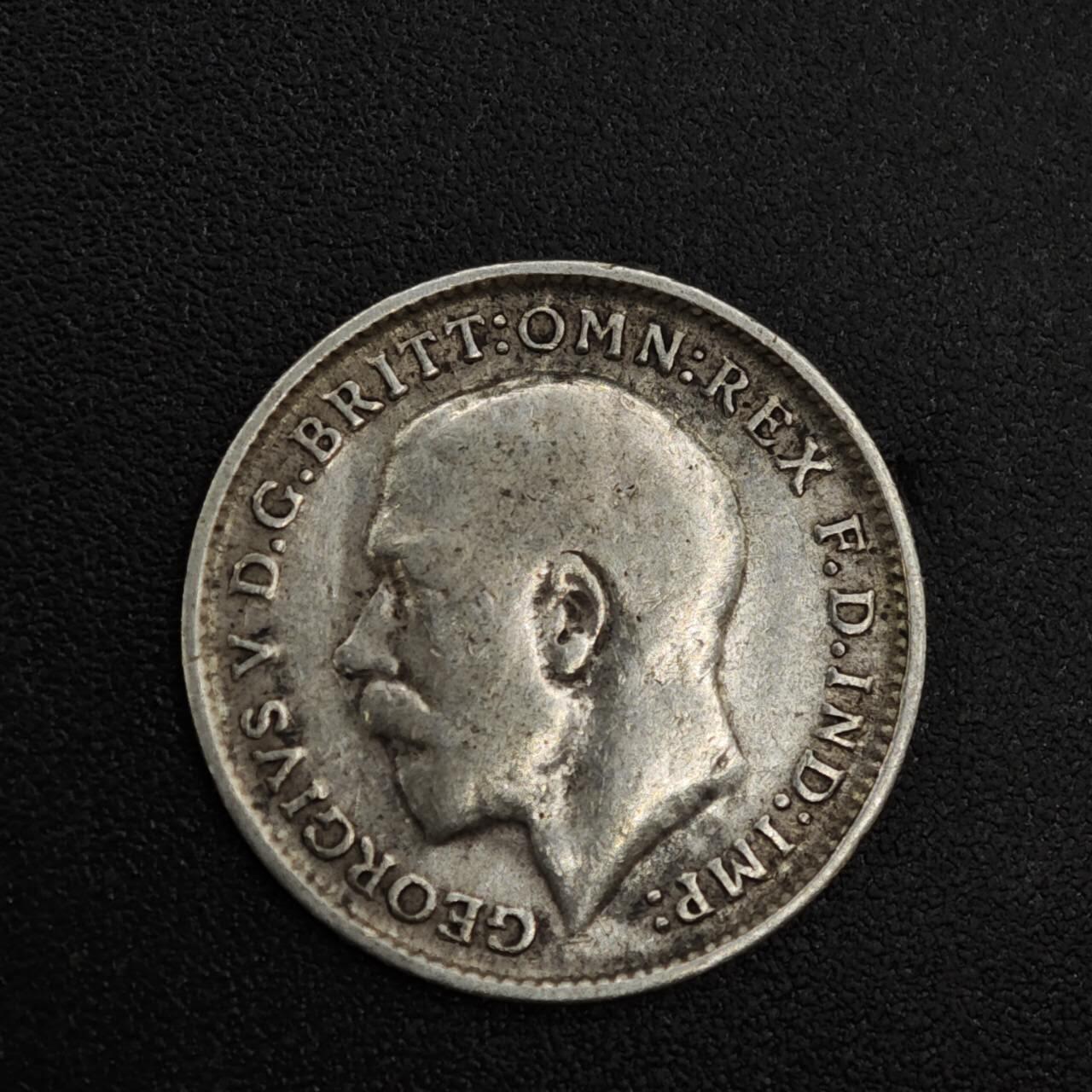 【淘币小摊】实时拍第八百二十一拍   散币场   满百包邮可预留二周 每周一统一发货   英国1913年乔治五世3便士银币