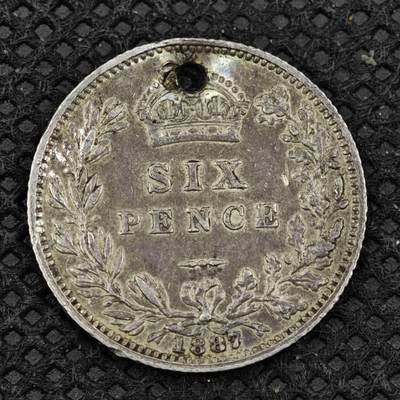 【淘币小摊】限时拍第八百二十四拍  小银币场  满百包邮可预留两周  周一统一发货  -    英国1887年维多利亚6便士银币