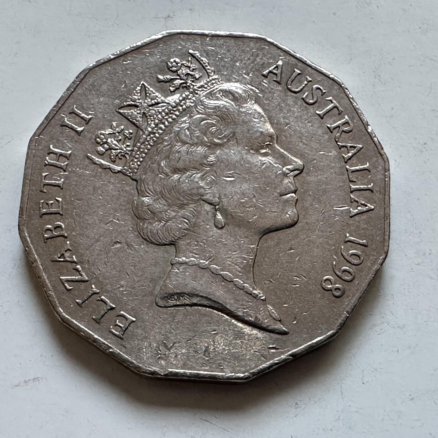 🌹外币初藏🌹🐯2025年第138场  每周二四六晚8️⃣点 接代拍 澳大利亚1998年50分纪念币—4