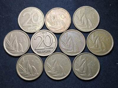 KK钱币收藏小铺 第375期  2月预留时间 周末发货 -  比利时一组10枚