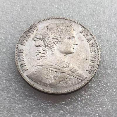 世界钱币专场拍卖 每周二开拍 - 1860年德国法兰克福少女1泰勒银币