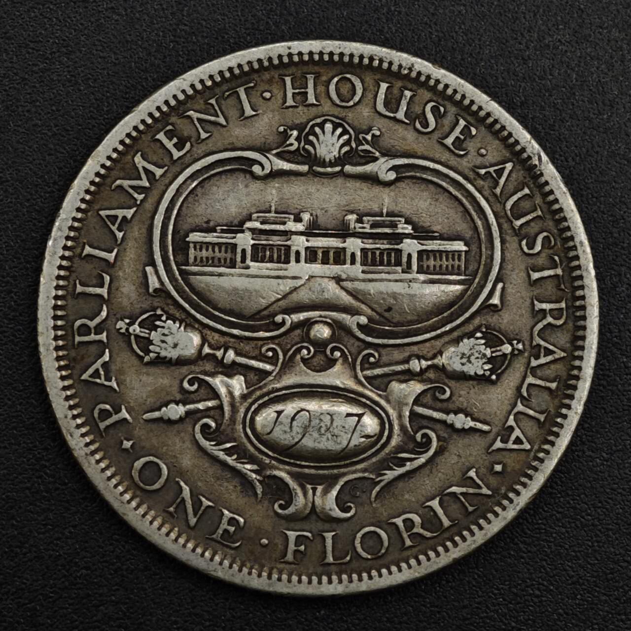 【淘币小摊】实时拍第八百二十一拍   散币场   满百包邮可预留二周 每周一统一发货   澳大利亚1927年乔治五世弗洛林银币