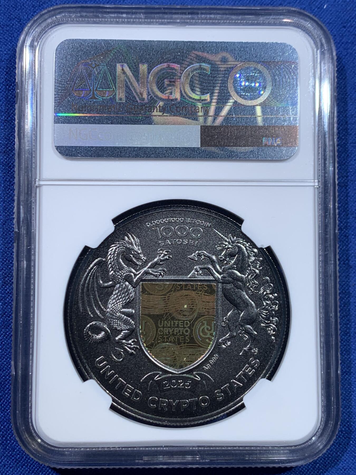 《竞宝斋》第445场 周日，周一，2场连拍 （全场包邮） 两枚一组 NGC PF68UC 美国2022年自由女神与神兽1000聪精制纪念加密货币（1盎司，999银，盒证齐全，发行量2千枚）个人认为该系列之中最美的女神化身银币 + NGC PF68 美国2025年乌克兰自由之翼镀金钌化纪念加密货币-1000聪（1盎司，999银，盒证齐全，发行量2千枚）个人认为该系列之中最精美复杂采取钌化加镀金工艺的银币