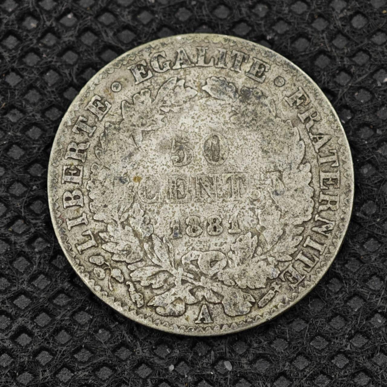 【淘币小摊】限时拍第八百二十四拍  小银币场  满百包邮可预留两周  周一统一发货  法国1881年谷物女神50分银币