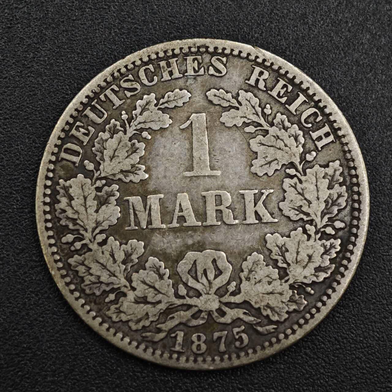 【淘币小摊】实时拍第八百二十一拍   散币场   满百包邮可预留二周 每周一统一发货   德国1875年1马克银币