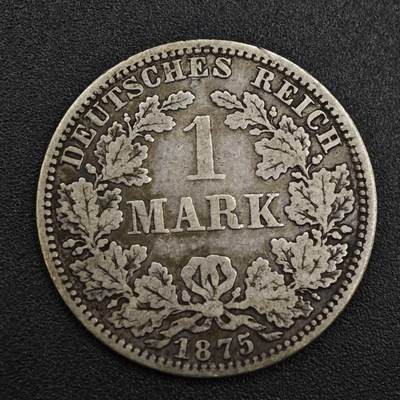 【淘币小摊】实时拍第八百二十一拍   散币场   满百包邮可预留二周 每周一统一发货   - 德国1875年1马克银币