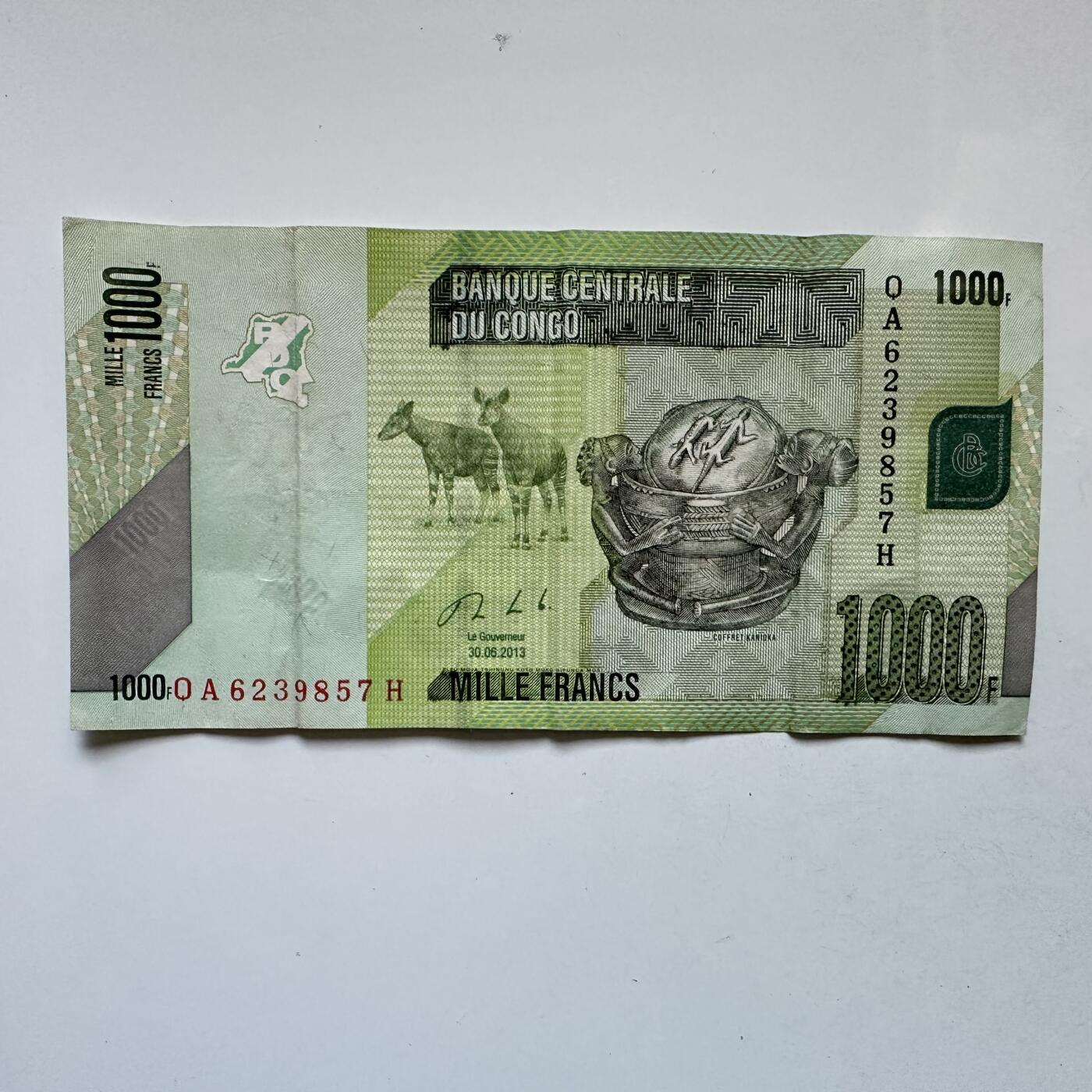 🌹外币初藏🌹🐯2025年第138场  每周二四六晚8️⃣点 接代拍 刚果2013年1000法郎