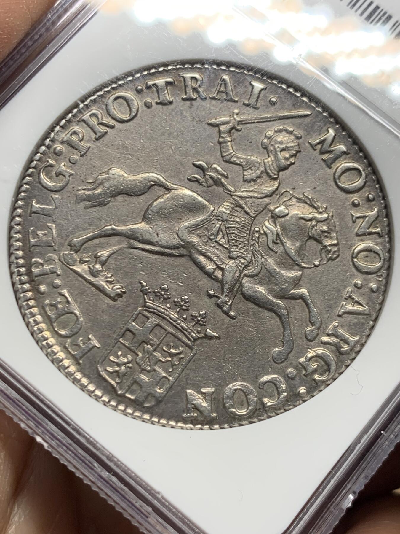 《竞宝斋》第445场 周日，周一，2场连拍 （全场包邮） NGC AUD 荷兰 1791年 乌特勒支 骑士大马剑 1杜卡特银币