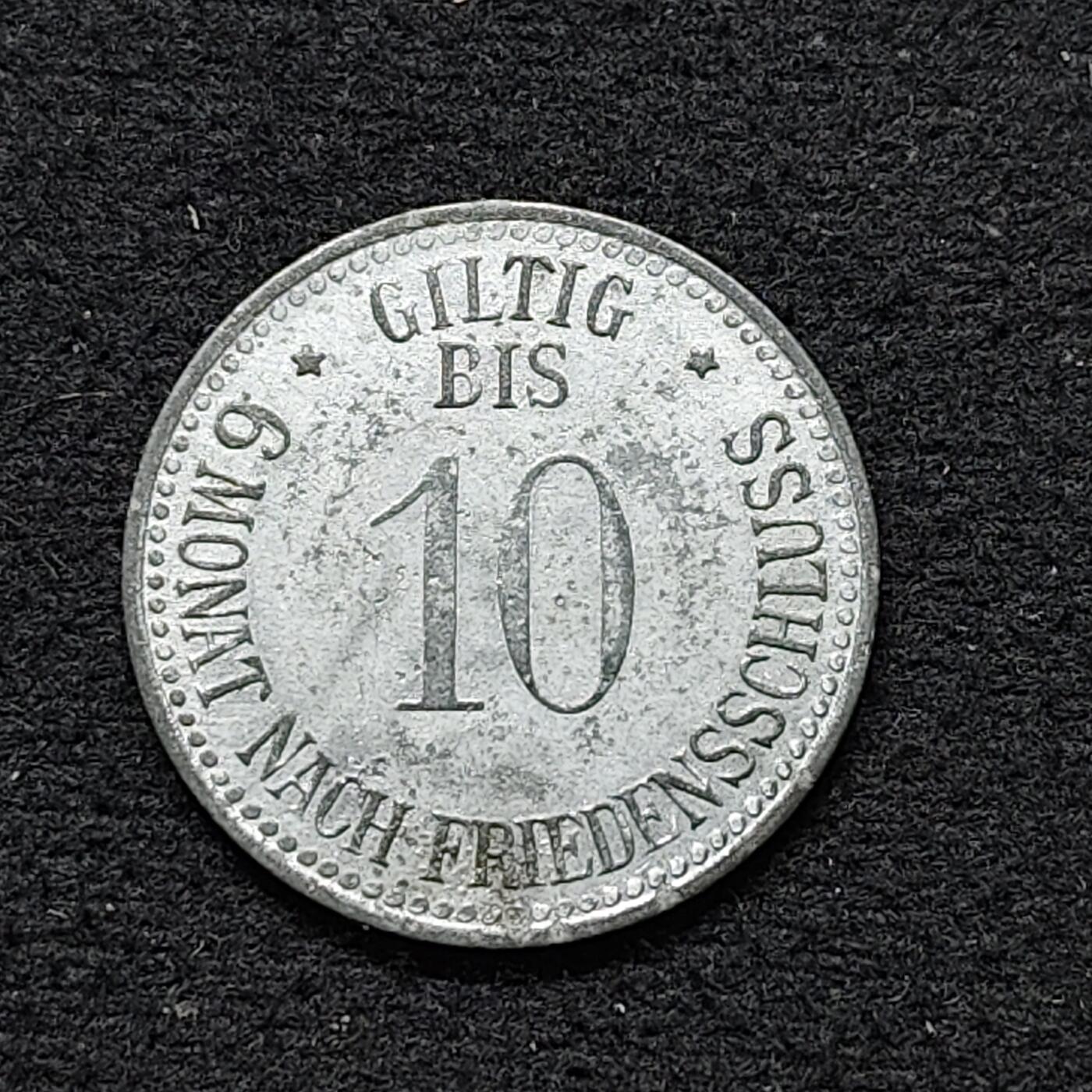 【全场包邮】纯粹捡漏拍484场（免费代拍第21场） 德国紧急状态埃根费尔登1916年10芬妮锌币