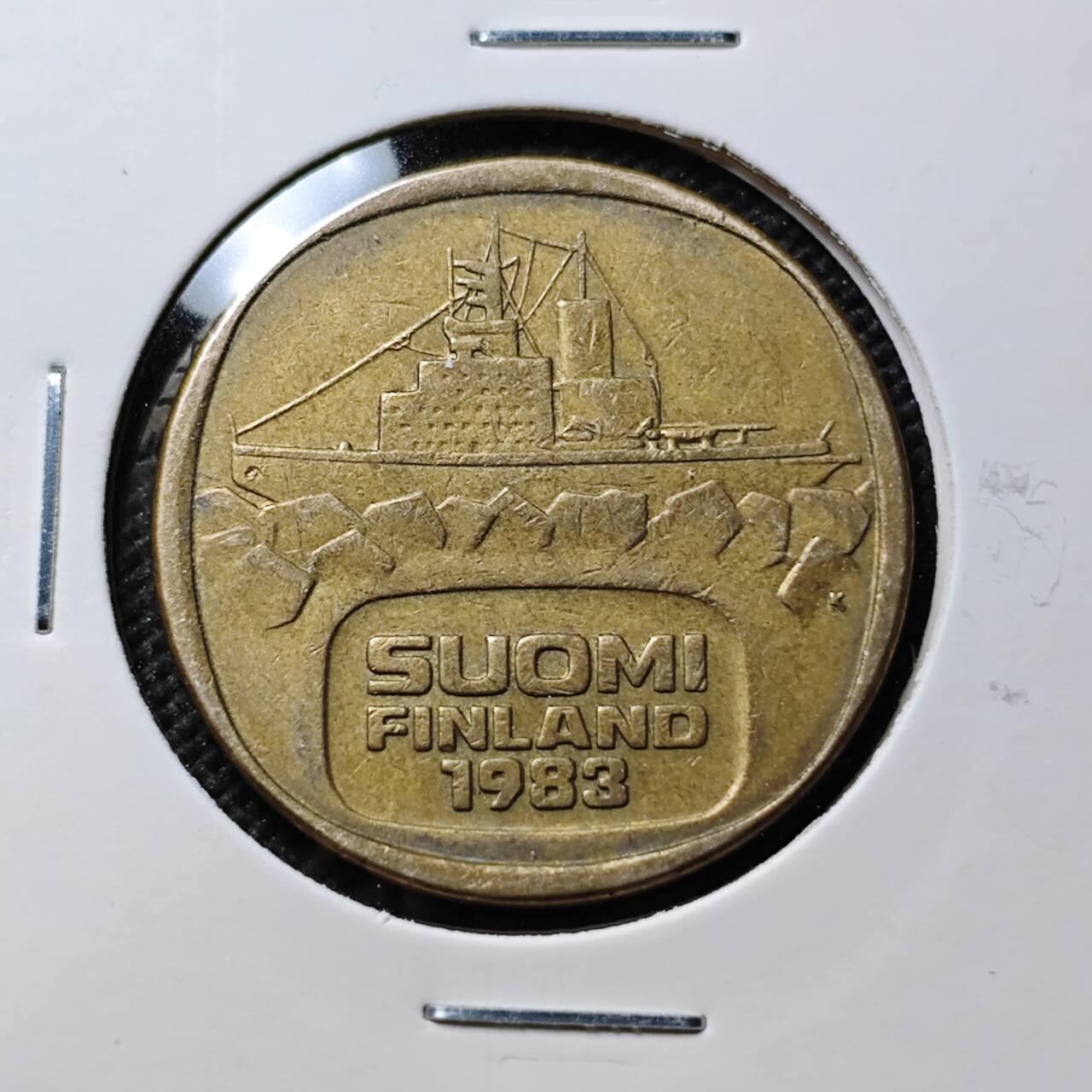 KK钱币收藏小铺 第375期  2月预留时间 周末发货  1983芬兰5马克破冰船