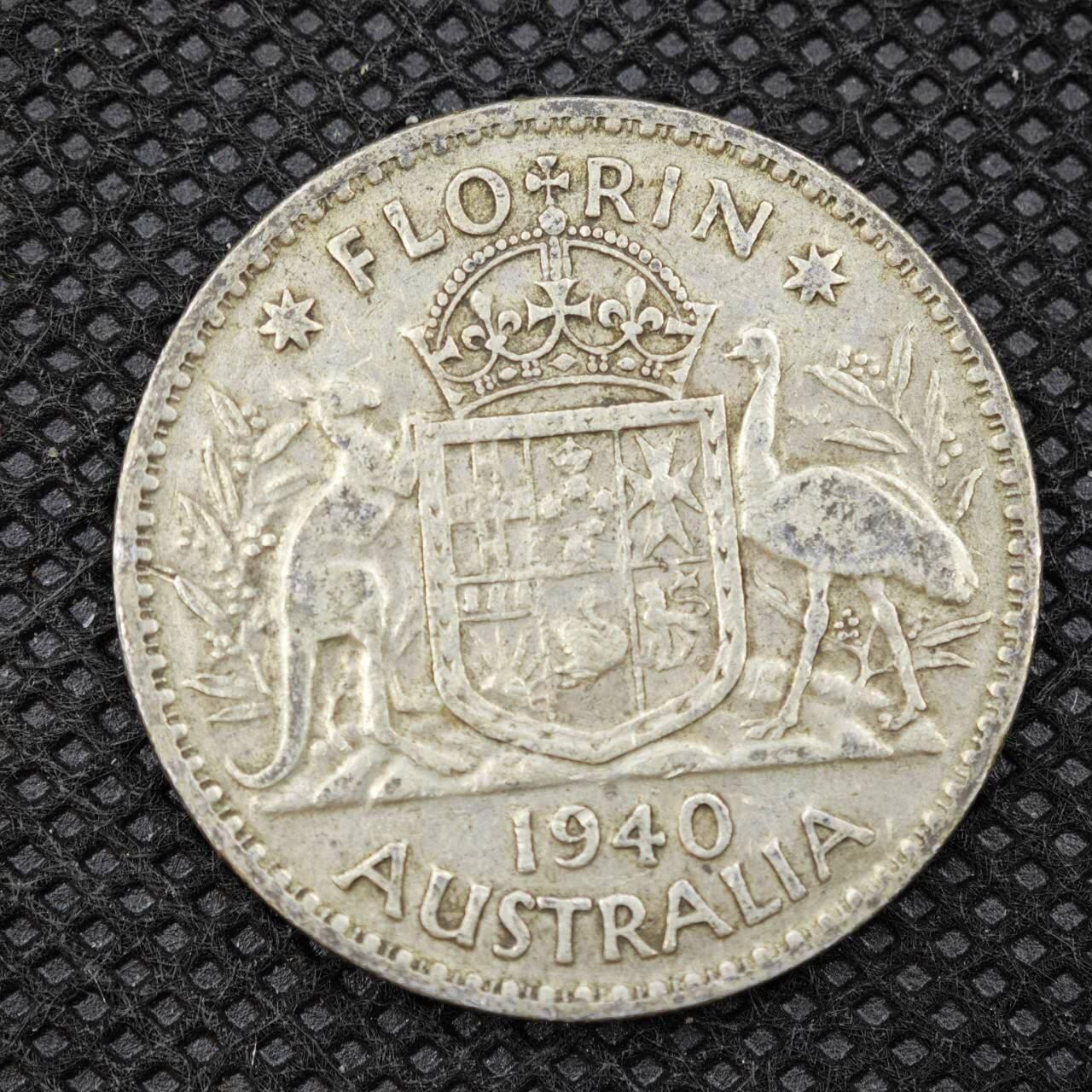 【淘币小摊】限时拍第八百二十四拍  小银币场  满百包邮可预留两周  周一统一发货          澳大利亚1940年乔治六世弗洛林银币高银