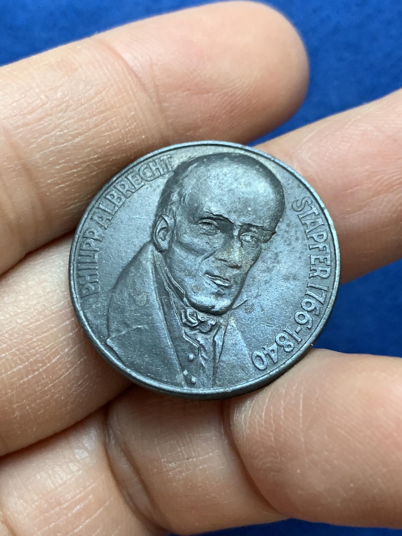 《竞宝斋》第445场 周日，周一，2场连拍 （全场包邮） ‌瑞士1927年教育学家-菲利普·阿尔布雷希特·斯塔弗纪念章 8.35克 27.3mm 少见WM材质