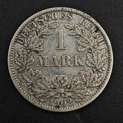 【淘币小摊】实时拍第八百二十一拍   散币场   满百包邮可预留二周 每周一统一发货   - 德国1902年1马克银币