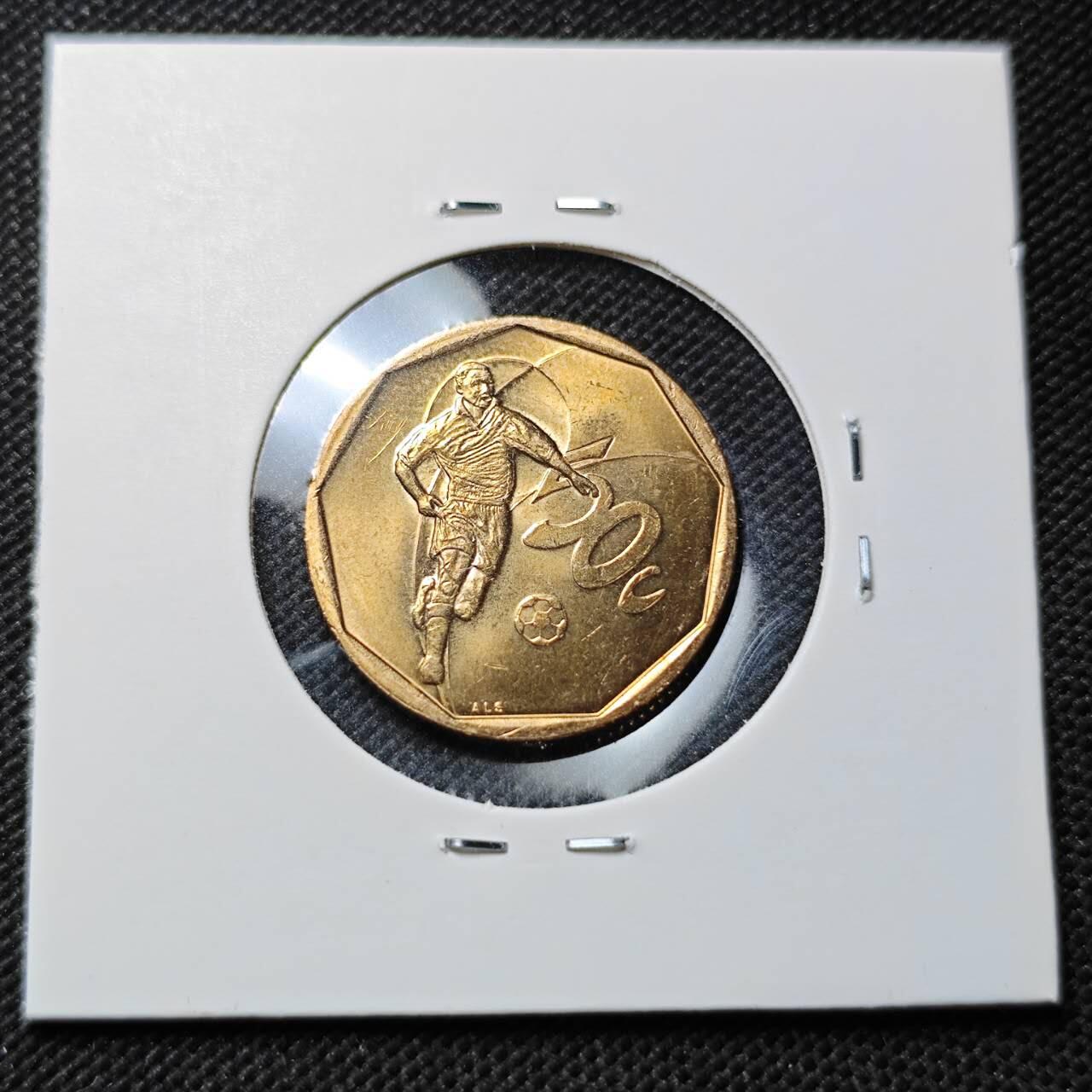 KK钱币收藏小铺 第375期  2月预留时间 周末发货 2002 南非50分纪念币 世界杯纪念币