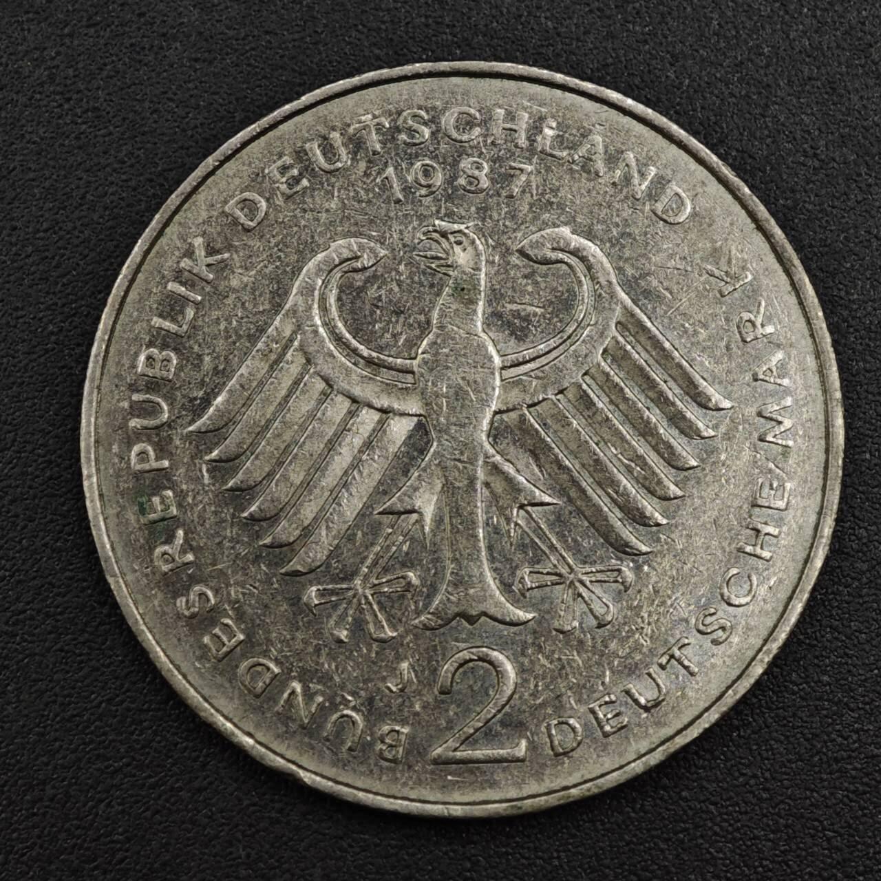 【淘币小摊】实时拍第八百二十一拍   散币场   满百包邮可预留二周 每周一统一发货   德国1987年2马克纪念币