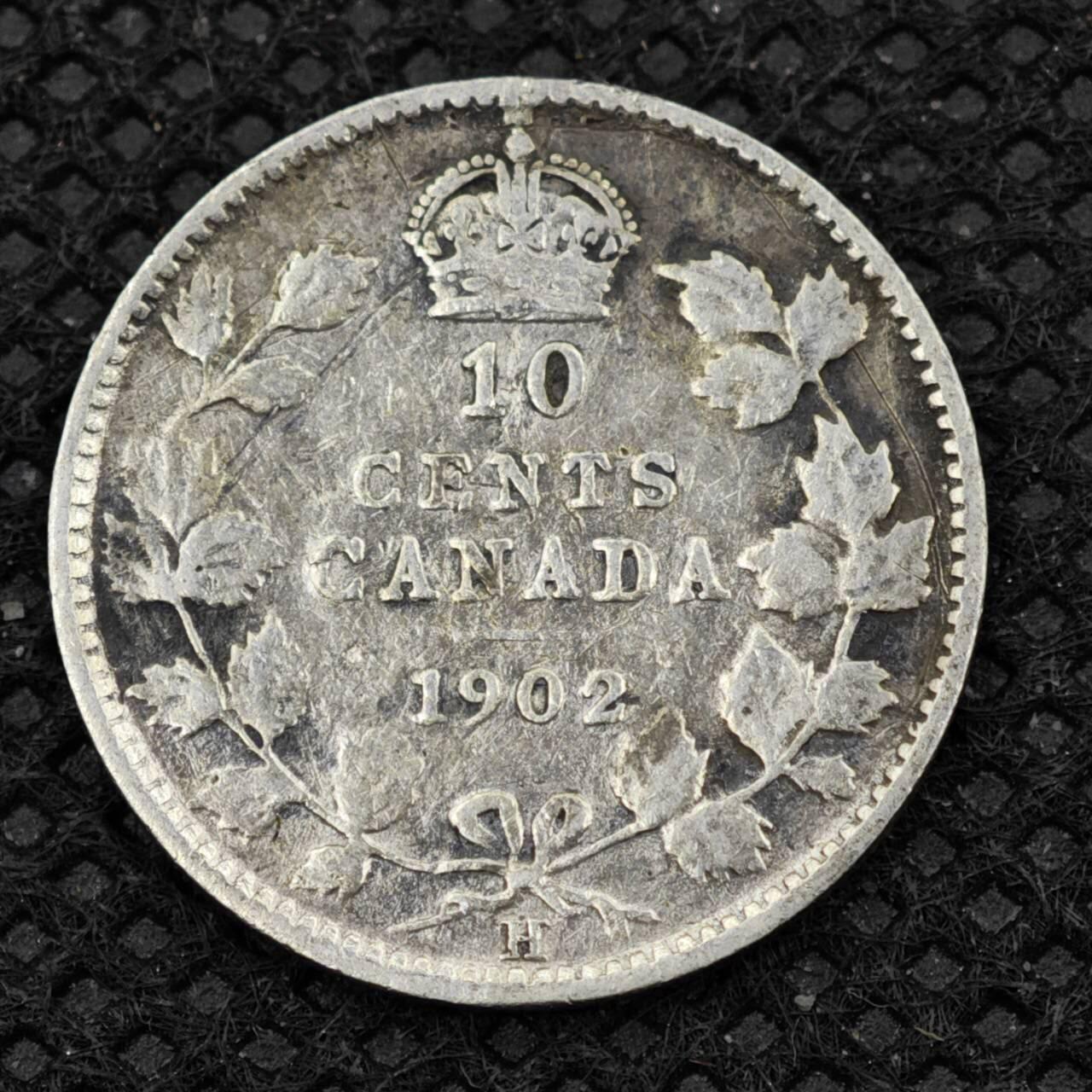 【淘币小摊】限时拍第八百二十四拍  小银币场  满百包邮可预留两周  周一统一发货    加拿大1902年爱德华七世10分银币