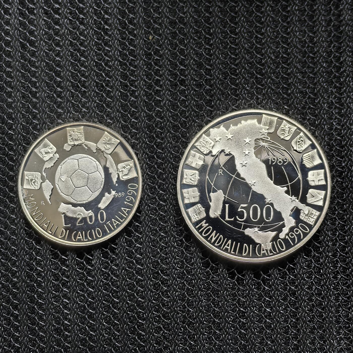道一币馆币章第一百五十八场 原盒证 意大利1989年意大利世界杯精制银币套装
