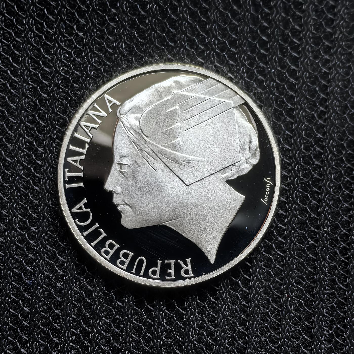 道一币馆币章第一百五十八场 原盒证 意大利1998年法国世界杯10000里拉精制银币 7000