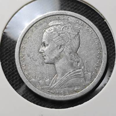 KK钱币收藏小铺 第375期  2月预留时间 周末发货 -  1955法属西非1法郎