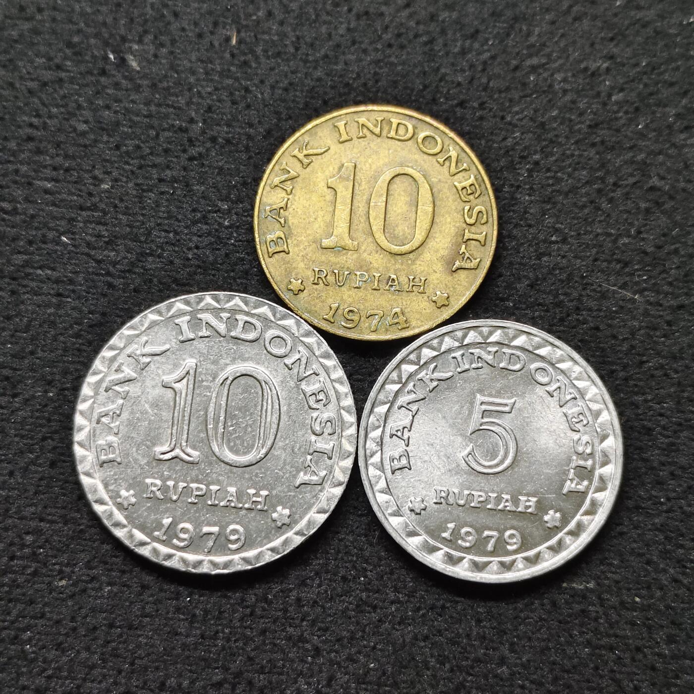 【全场包邮】纯粹捡漏拍484场（免费代拍第21场） 印度尼西亚1974-1979年FAO纪念币3枚一组