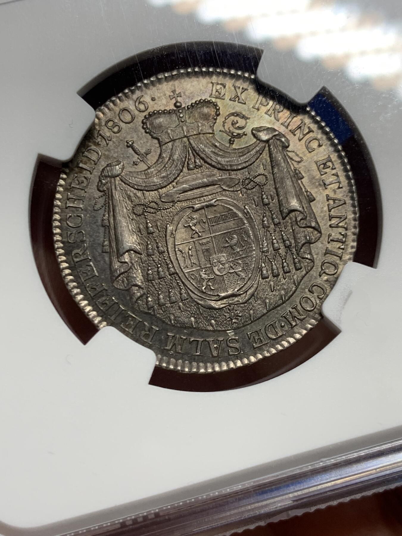 《竞宝斋》第445场 周日，周一，2场连拍 （全场包邮） 冠军分 NGC MS64 奥地利帝国  1806年 古尔克主教区 20克鲁泽银币 独年发行  精品辅币