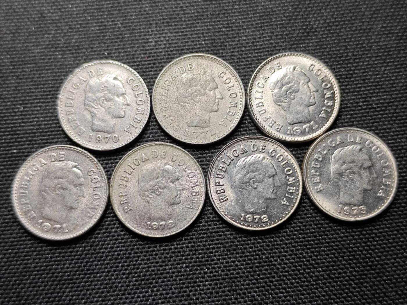 KK钱币收藏小铺 第375期  2月预留时间 周末发货  哥伦比亚一组14枚