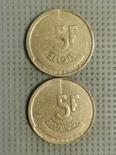 2025年第133场各国散币拍卖（总第133场） - 比利时1986年5法郎两种语言
