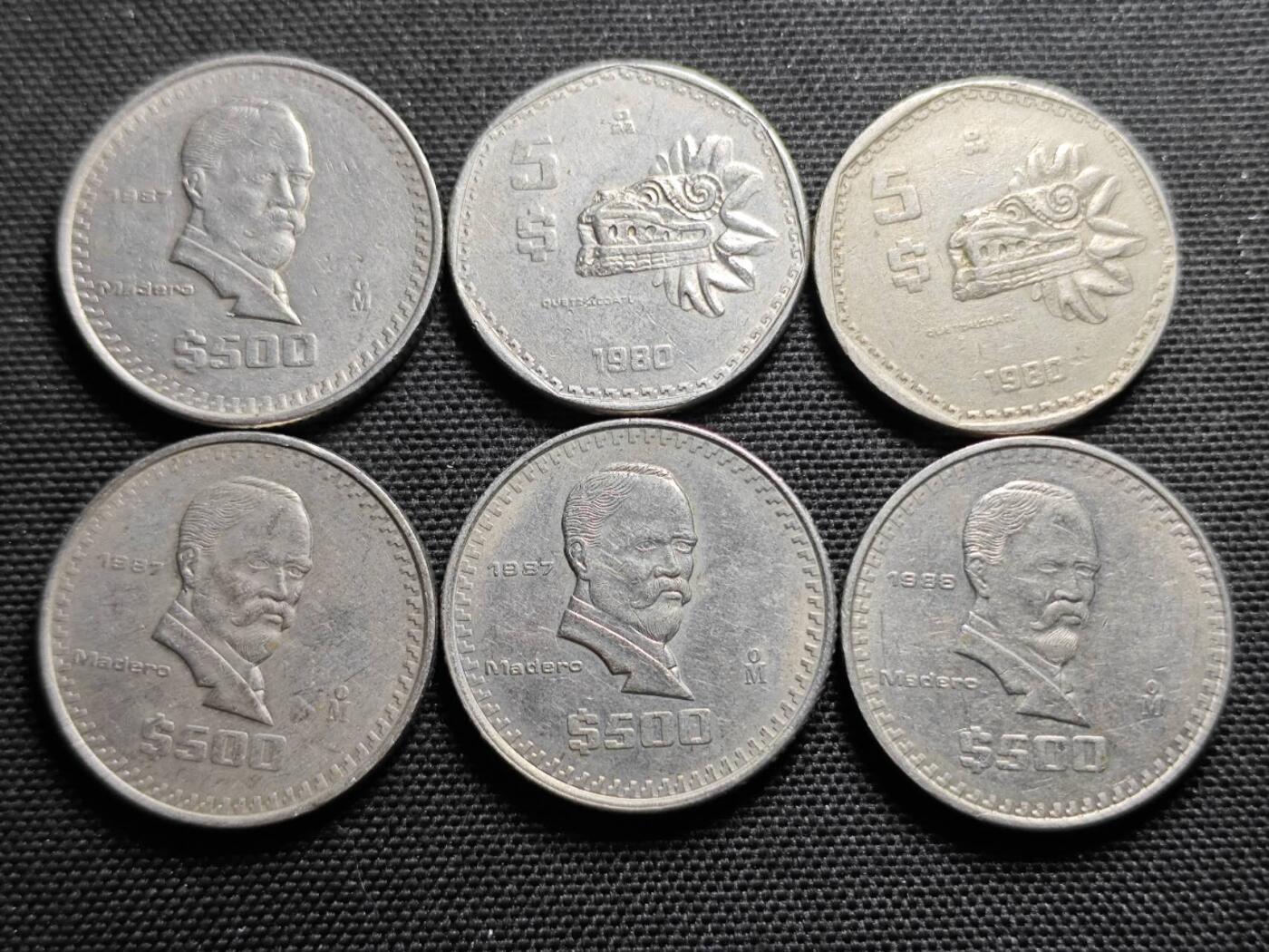 KK钱币收藏小铺 第375期  2月预留时间 周末发货  墨西哥一组6枚