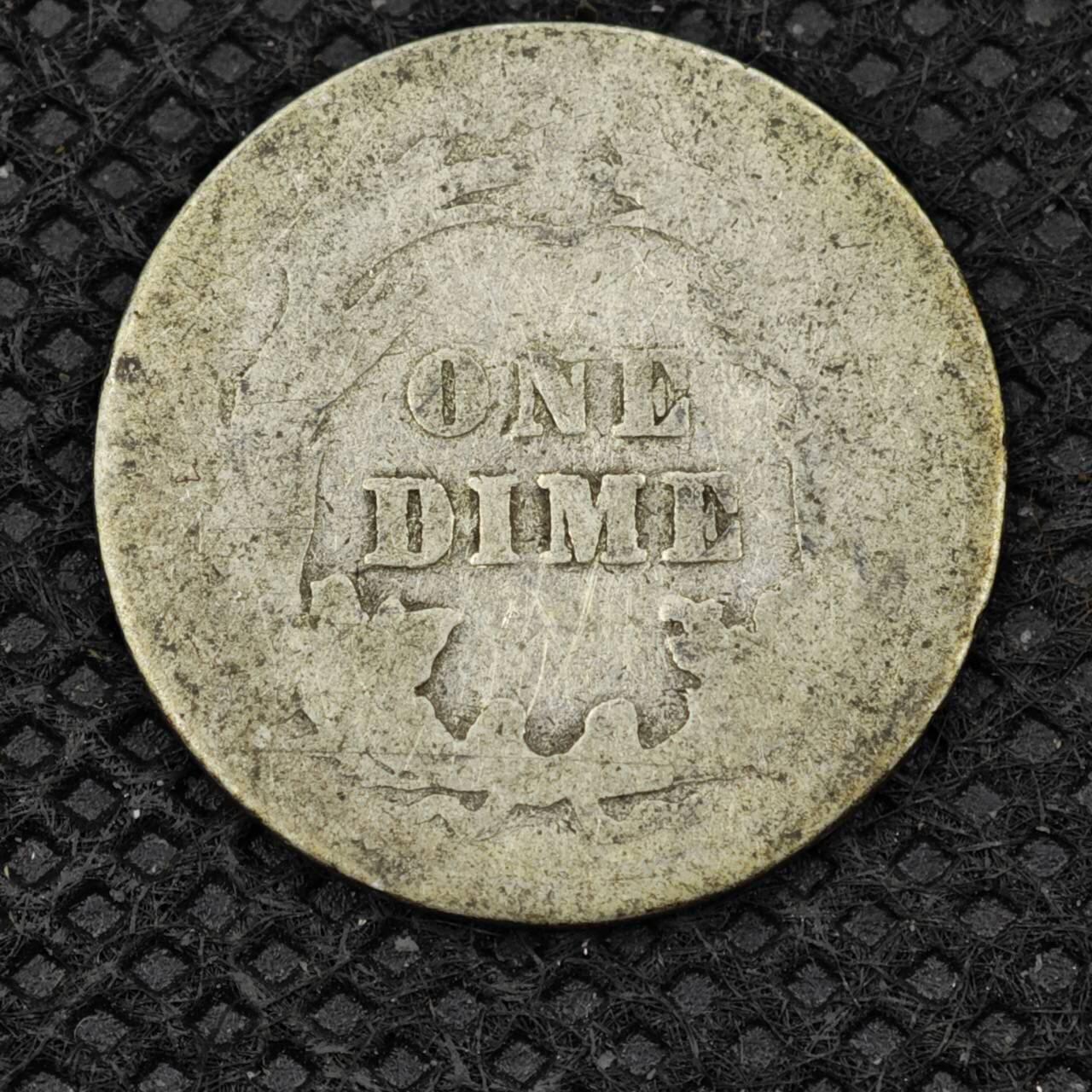 【淘币小摊】限时拍第八百二十四拍  小银币场  满百包邮可预留两周  周一统一发货   美国1909年巴伯尔10分银币