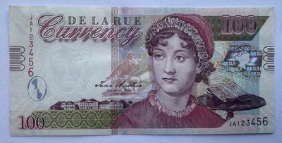 2025第25场（总第225期）：精品测试钞、塑料钞、纪念券、外钞综合场 - 德纳罗DLR “简奥斯汀”纸质测试钞UNC