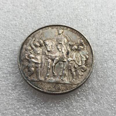 世界钱币专场拍卖 每周二开拍 - 原味1913年德国普鲁士战胜拿破仑2马克银币
