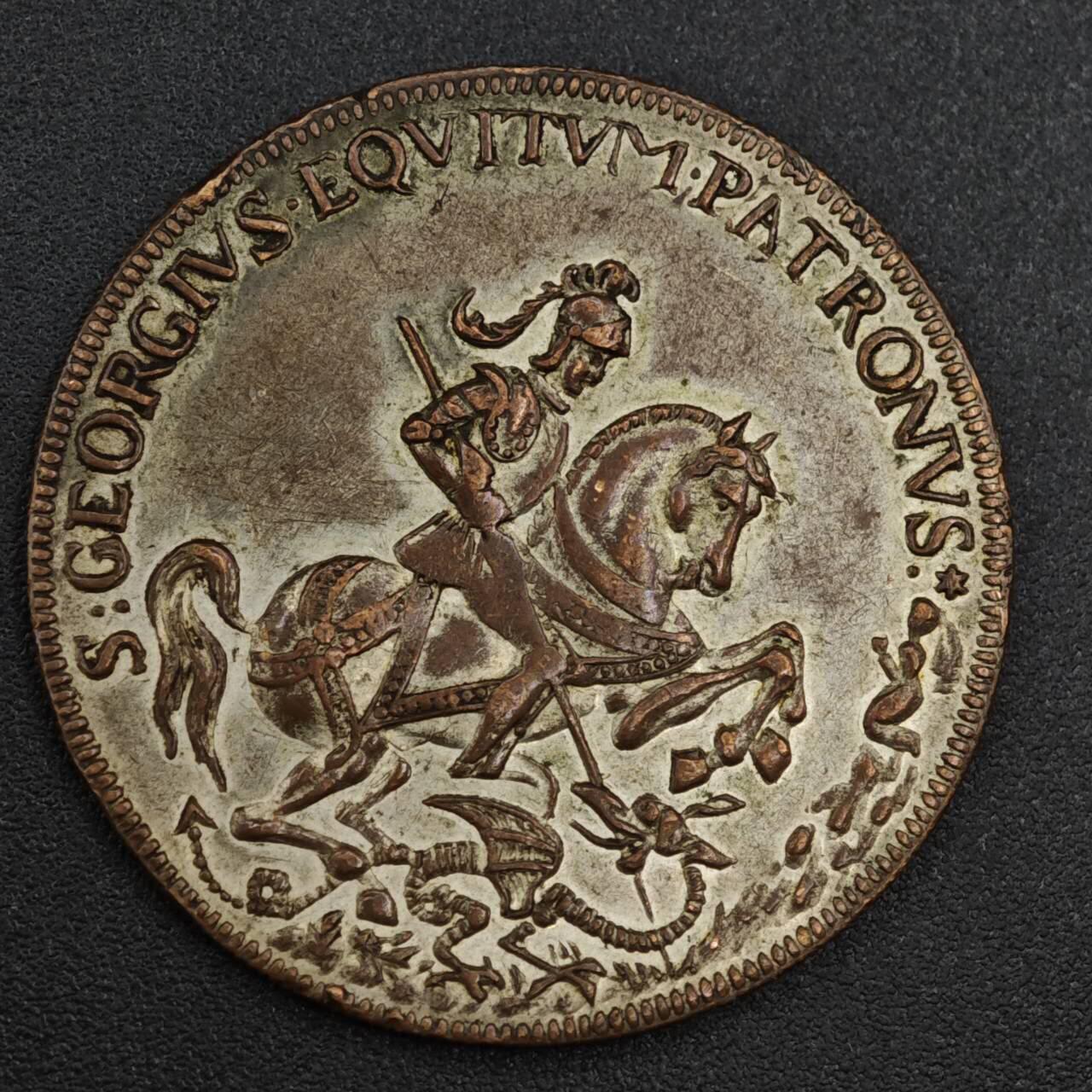 【淘币小摊】实时拍第八百二十一拍   散币场   满百包邮可预留二周 每周一统一发货   欧洲圣乔治屠龙铜章