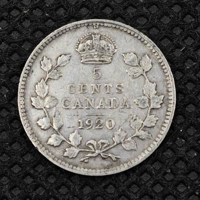 【淘币小摊】限时拍第八百二十四拍  小银币场  满百包邮可预留两周  周一统一发货  -   加拿大1920年乔治五世5分银币 