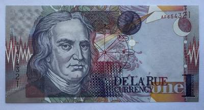 2025第25场（总第225期）：精品测试钞、塑料钞、纪念券、外钞综合场 - 德纳罗DLR 牛顿1单位“电波版”测试钞UNC（AF冠、白色宇航员、银色凹版）