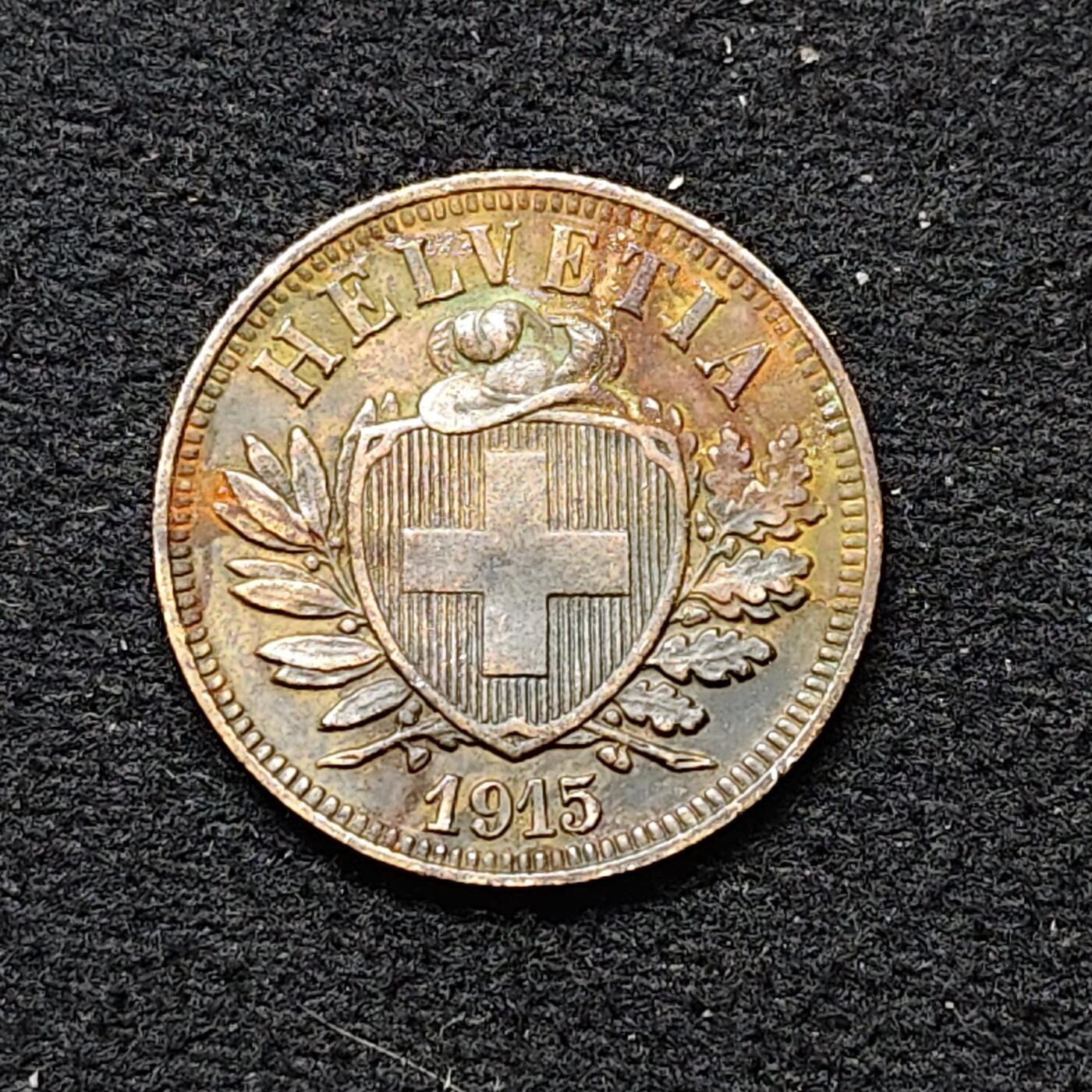 【全场包邮】纯粹捡漏拍484场（免费代拍第21场） 瑞士1915年2分铜币