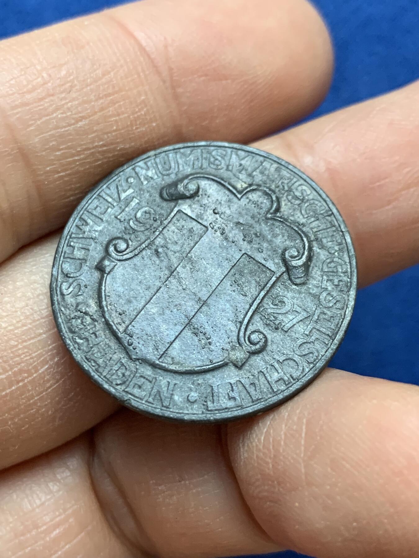 《竞宝斋》第445场 周日，周一，2场连拍 （全场包邮） ‌瑞士1927年教育学家-菲利普·阿尔布雷希特·斯塔弗纪念章 8.35克 27.3mm 少见WM材质