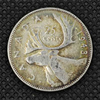 【淘币小摊】限时拍第八百二十四拍  小银币场  满百包邮可预留两周  周一统一发货  -     加拿大1943年乔治六世25分银币