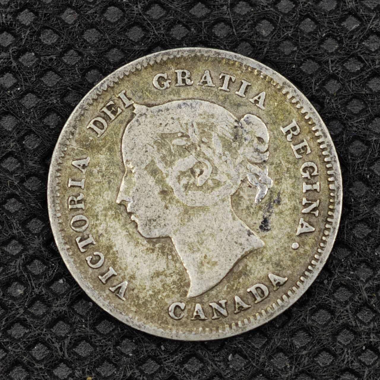 【淘币小摊】限时拍第八百二十四拍  小银币场  满百包邮可预留两周  周一统一发货   加拿大1885年维多利亚5分银币