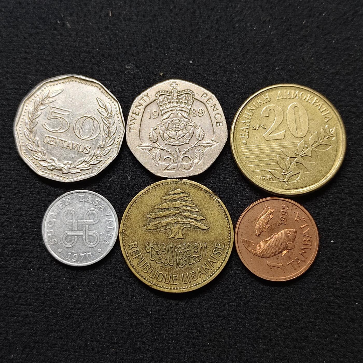 【全场包邮】纯粹捡漏拍484场（免费代拍第21场） 世界各国各年份散币6枚一组