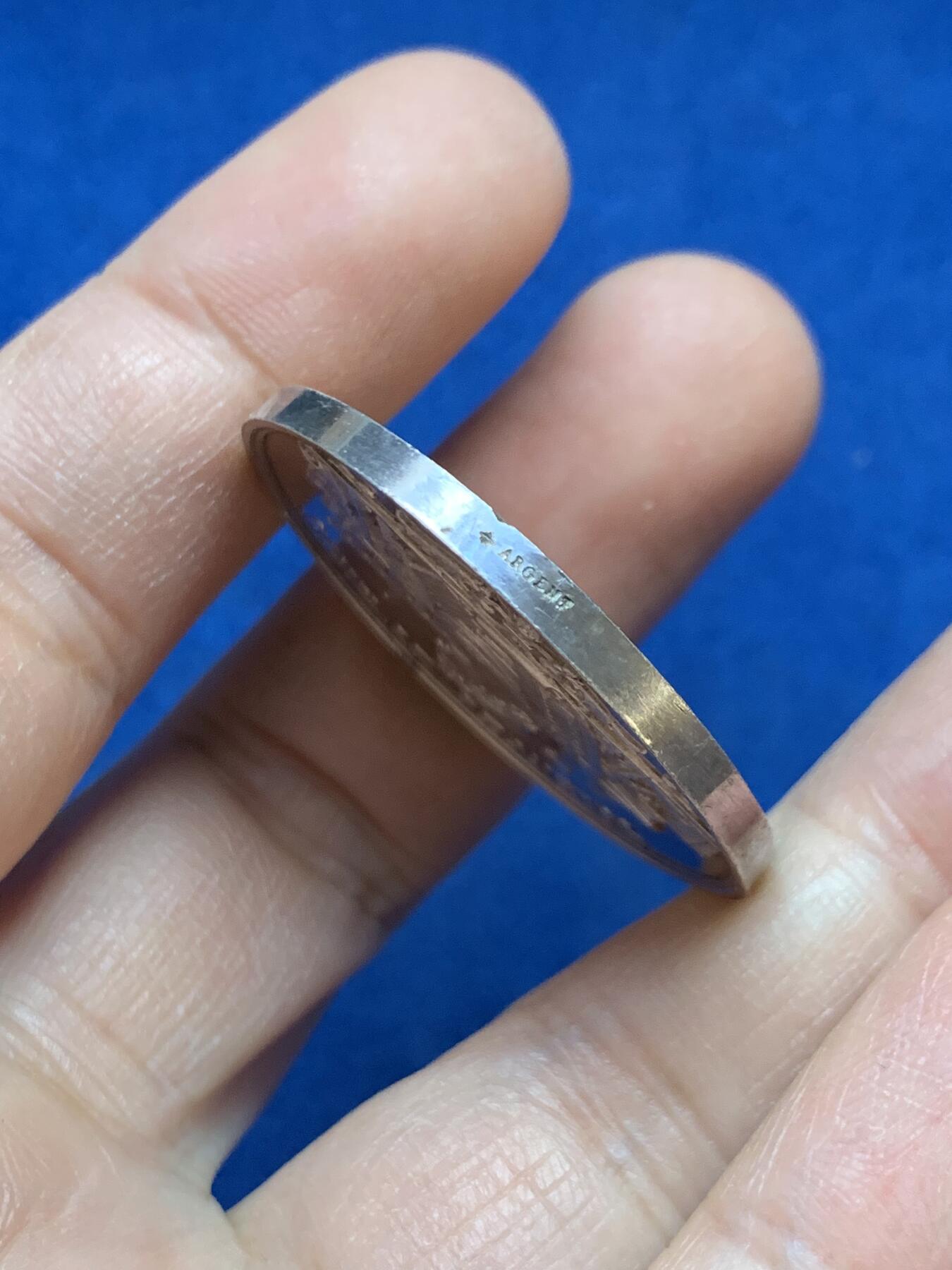 《竞宝斋》第445场 周日，周一，2场连拍 （全场包邮） 法国1850年卡尔瓦多斯公共工程咨询委员会纪念银章 蜜蜂银标 20.55克 35.6mm