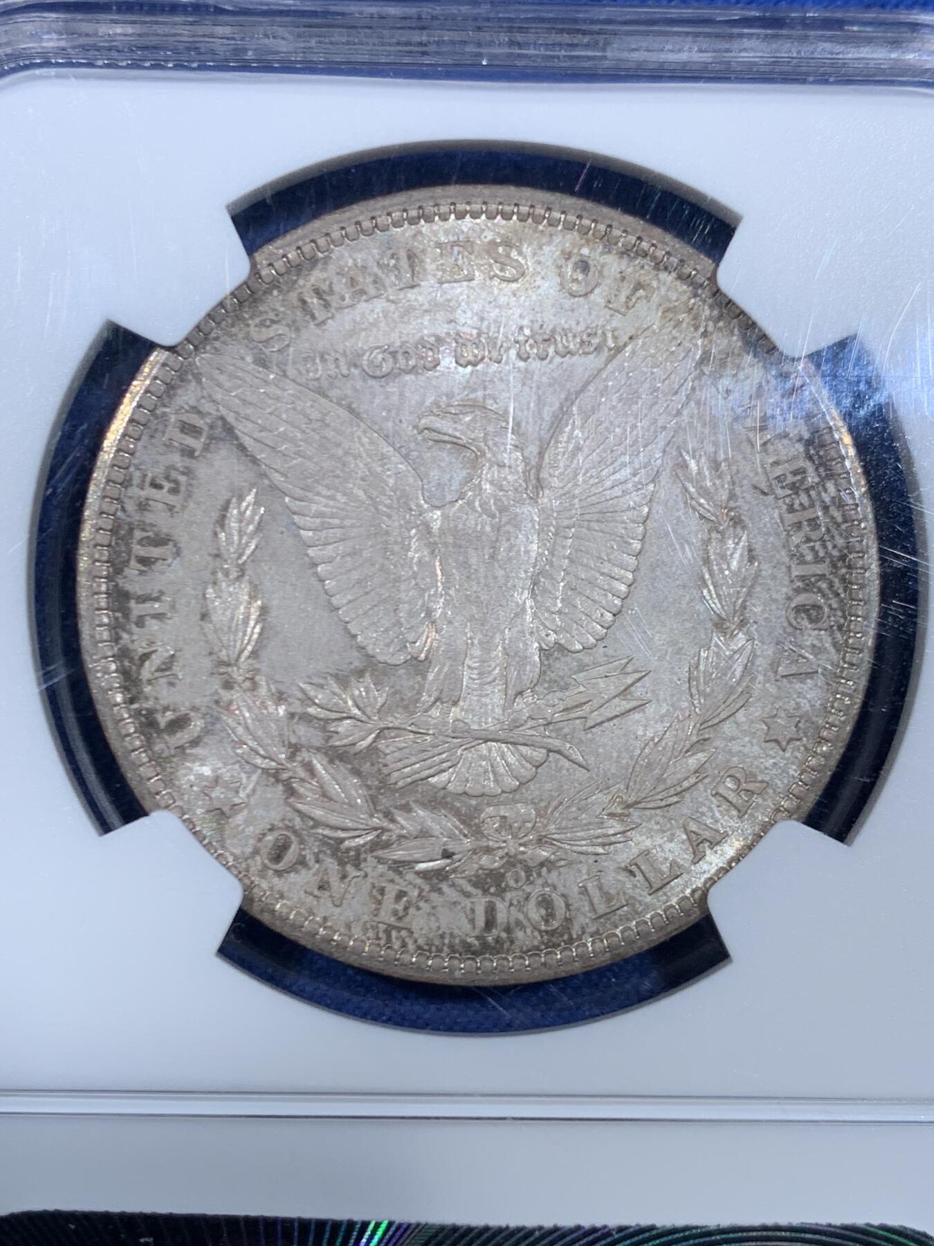 《竞宝斋》第445场 周日，周一，2场连拍 （全场包邮） NGC MS64 美国1904年O版摩根银币 相对少见年份 均匀烟灰包浆