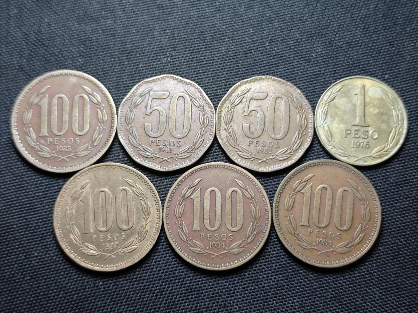 KK钱币收藏小铺 第375期  2月预留时间 周末发货  智利一组7枚