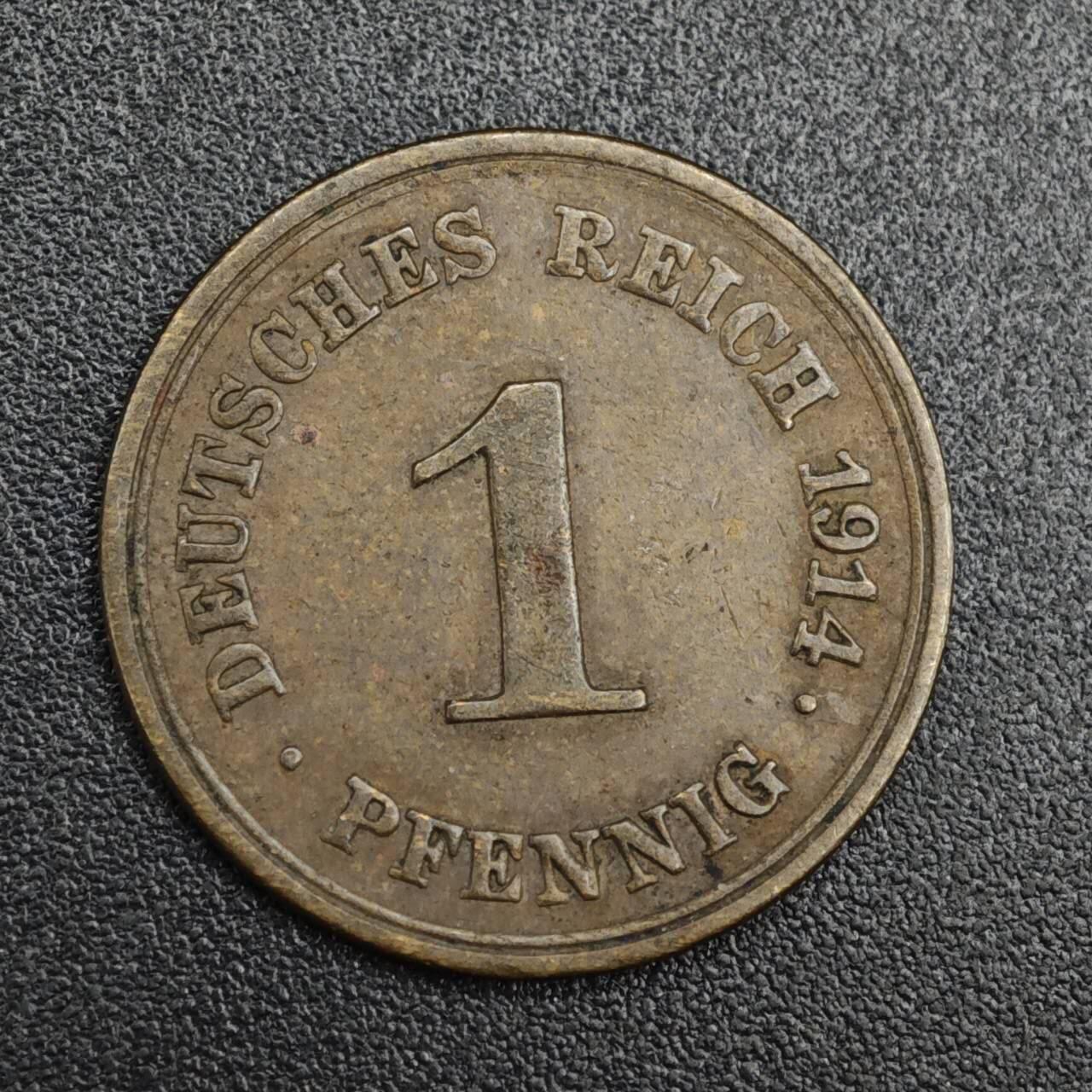 【淘币小摊】实时拍第八百二十一拍   散币场   满百包邮可预留二周 每周一统一发货   德国1914年长翅1芬妮铜币