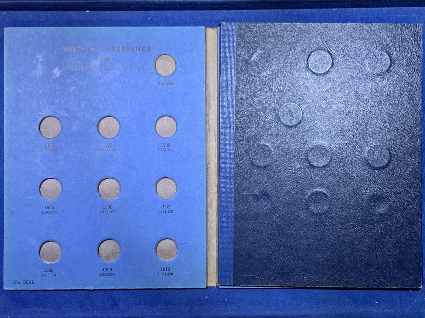 《竞宝斋》第445场 周日，周一，2场连拍 （全场包邮） 英国3便士银币27枚套装